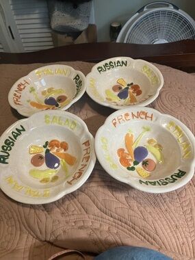 Set of Vintage Ceramic Salad Bowls